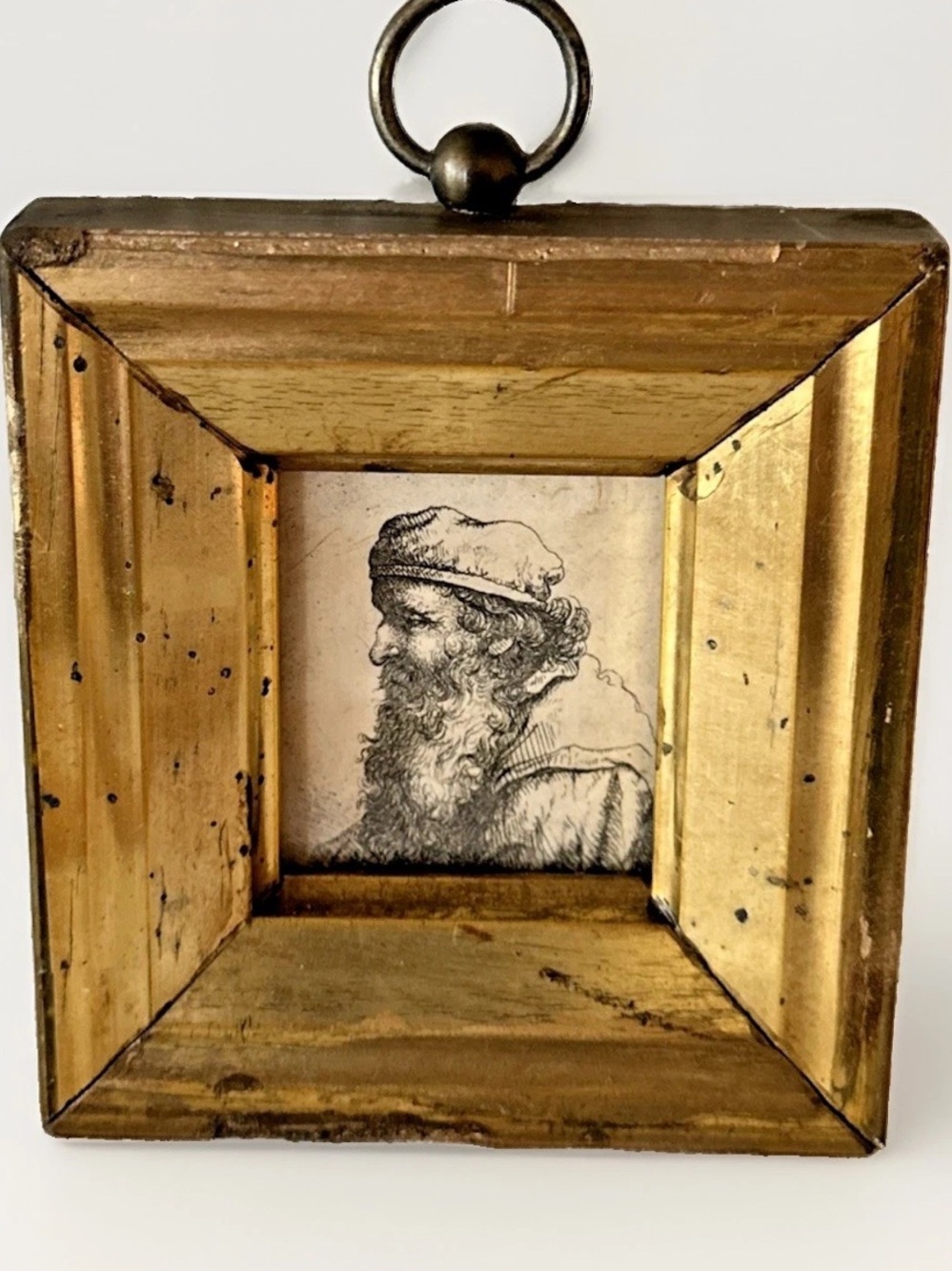 MINI FRAMED Antique JOHANN GEORGE WINTER ETCHING 4X4